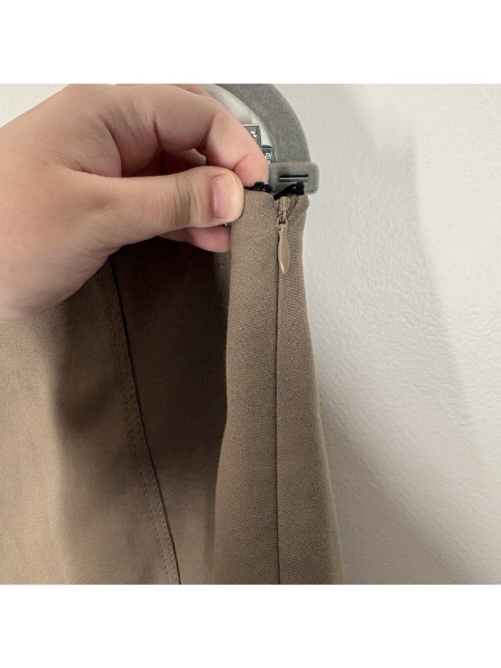 Zara Women XL Taupe Dark Academia Y2K Bow Pointelle Trim Low Rise Mini Skirt NWT - Picture 5 of 10
